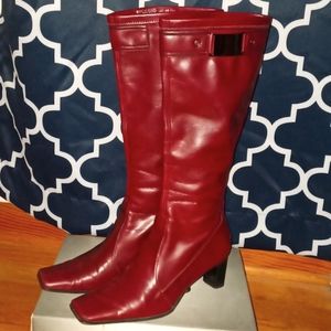 EUC Franco Sarto 7 1/2 wine burgundy tall boots